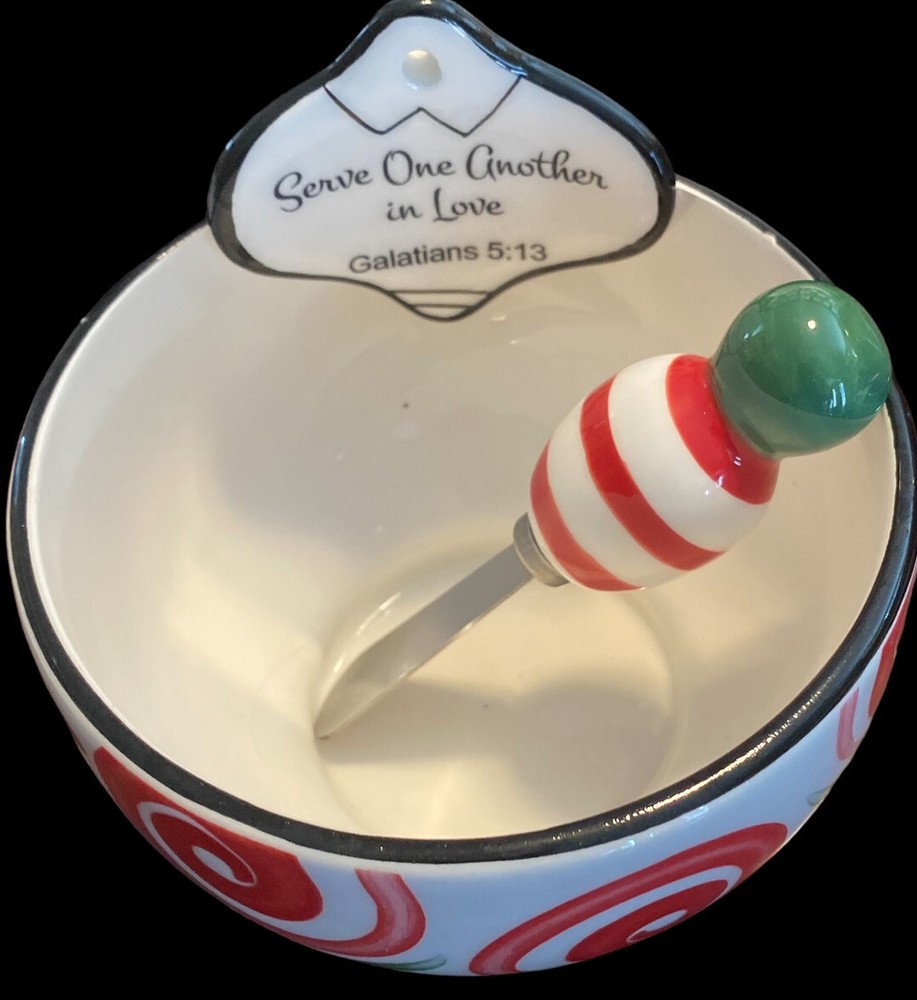 christmas dip bowl & spreader Galations 5:13