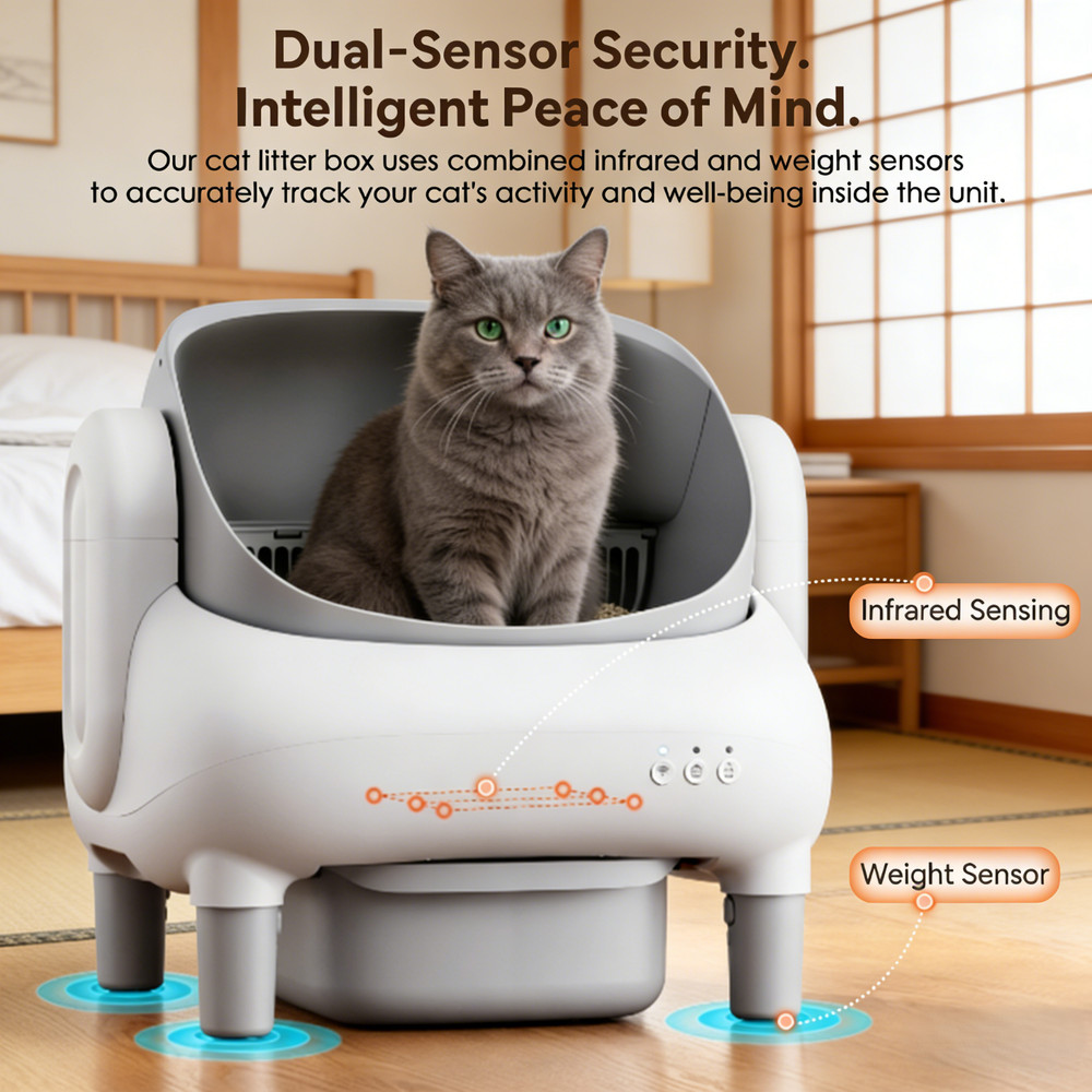 USED Automatic Self-Cleaning Cat Litter Box, Smart Litter Box with APP Control