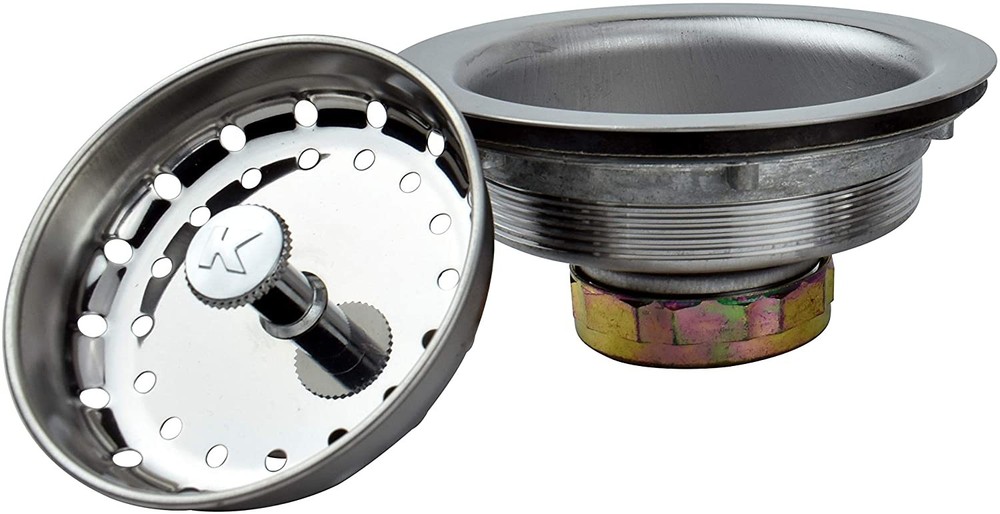 PLUMB PAK PP8PC Stainless Steel Kitchen Sink Basket Strainer w/ Fixed Stick Post