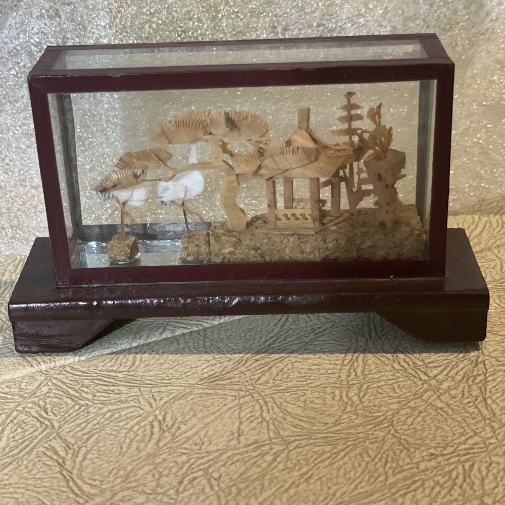 Mini Bamboo 3D Diorama With Storks