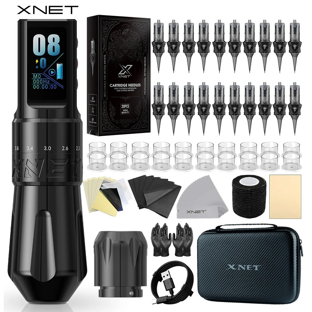 XNET Talos Wireless Tattoo Machine Pen Kit 7 Adjustable Stroke Dotwork Tattoo