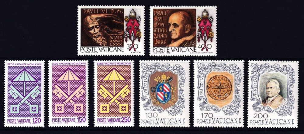 Vatican City 3 x 1978 mnh sets