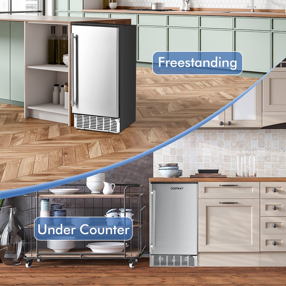 Built-in Ice Maker Free-Standing/Under Counter Machine 80lbs/Day w/ Light