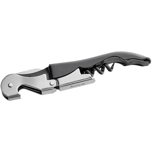 Acopa Waiter's Corkscrew with Black Metal Handle