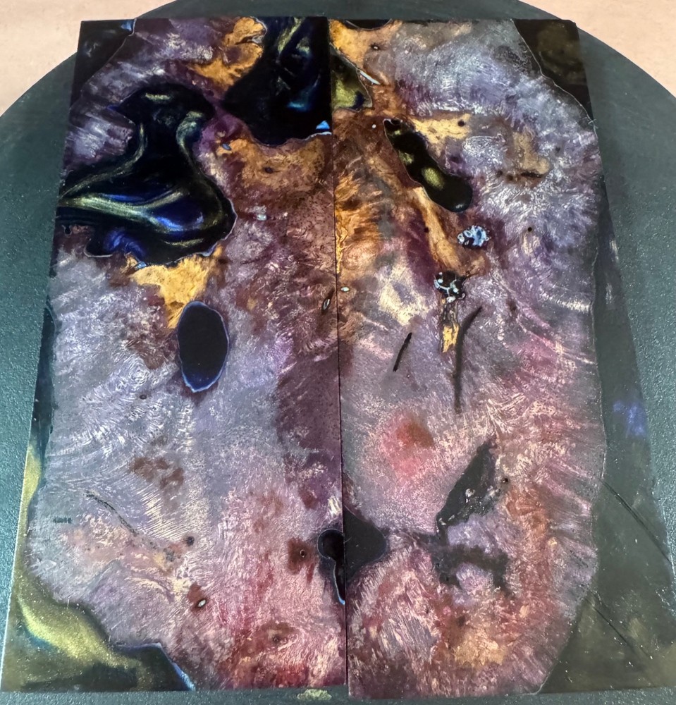 STABILIZED HYBRID MANGO BURL,OVERSIZED KNIFE SCALE,TOOL HANDLES
