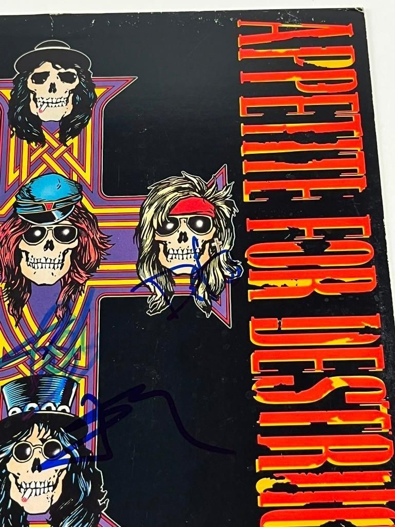 GUNS N ROSES SIGNED APPETITE FOR DESTRUCTION LP X4 COA BECKETT AUTHENTICATION!!
