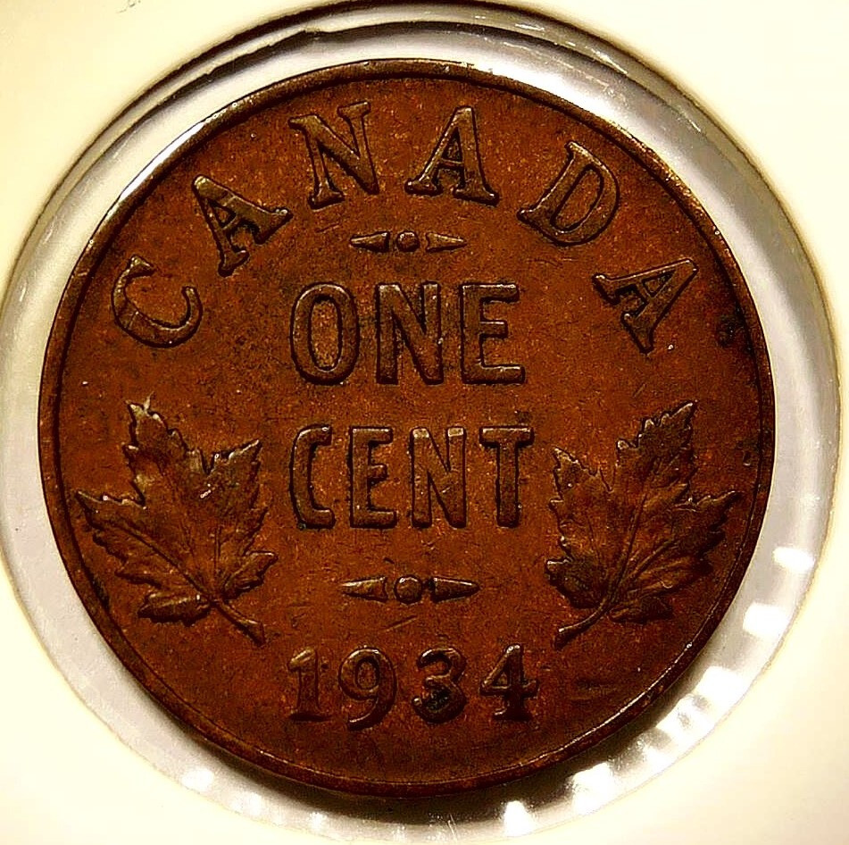 1934 Canada Small Cent King George V