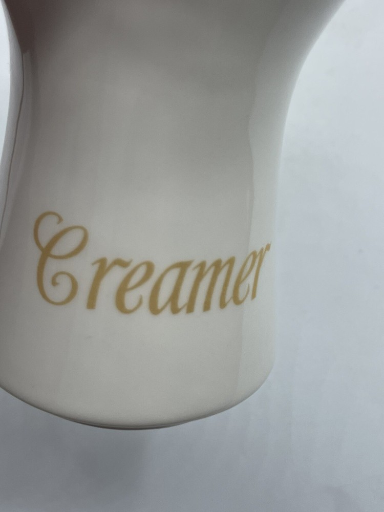 Avon White Stackable Creamer Shaker Sugar 3pc Ceramic Set