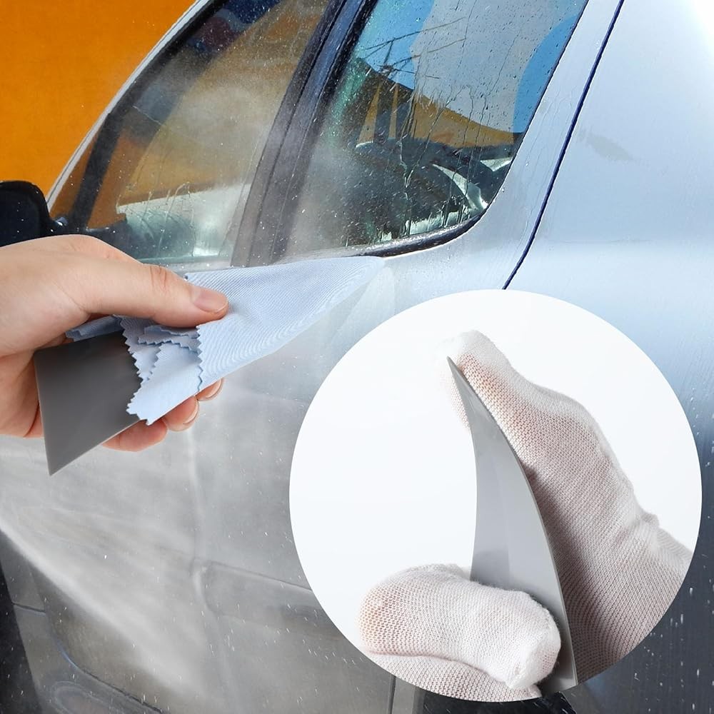 Window Tint Tool Kit - Triangle & Contour Squeees, Card Scraper, Vinyl