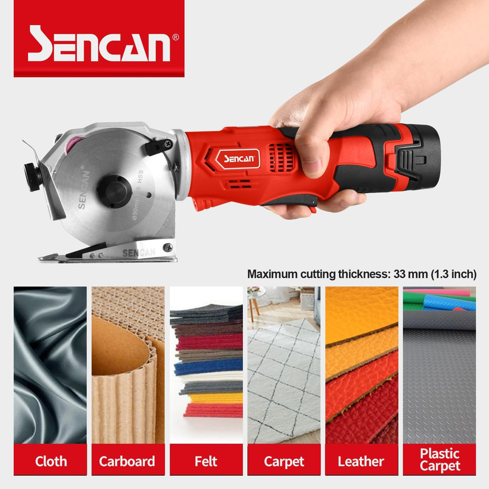 Cordless Electric Rotary Shear Cutter, Multi-Layer Electric Fabric Scissors with