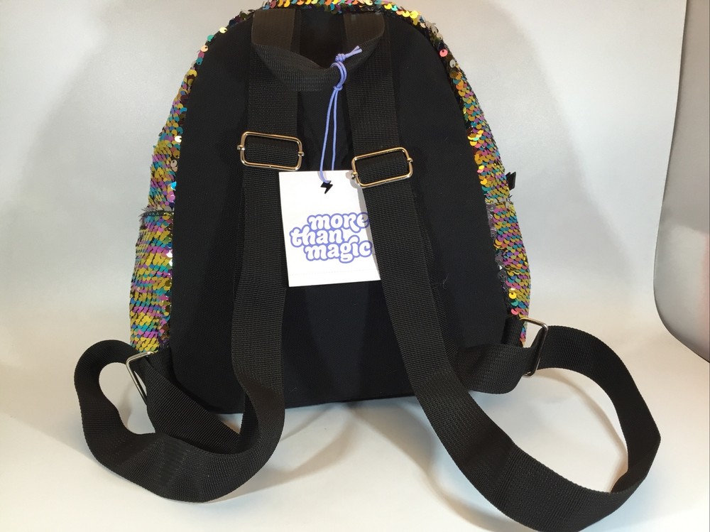 Girls More than Magic Sequin Flip Small Backpack Purse Multicolor Rainbow