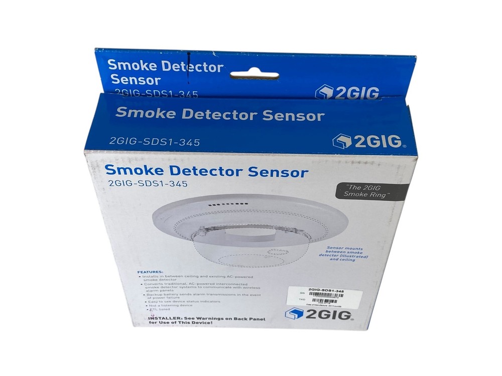 2GIG Smoke Detector Sensor Transmitter 2GIG-SDS1-345 Smoke Ring (New)