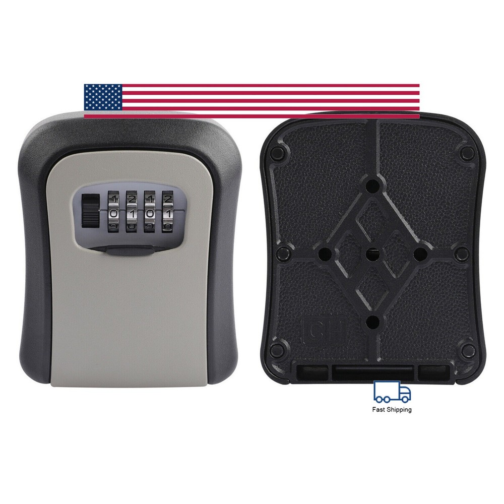 4 Digit Key Safe Lock Box Combination Wall Mount Security Storage Case Organizer