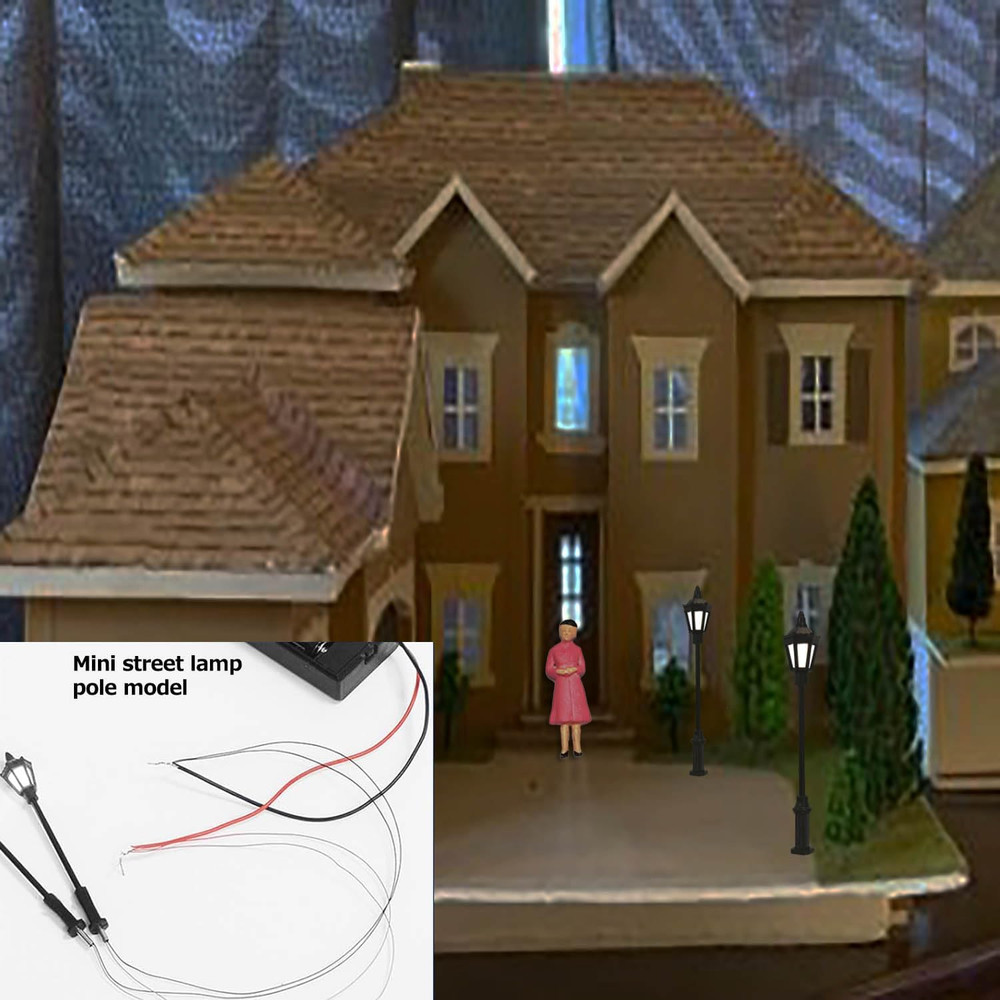 Model Scenery Kit, 47Pcs, Painted Figures, Model Train Scenery, Miniature Trees,
