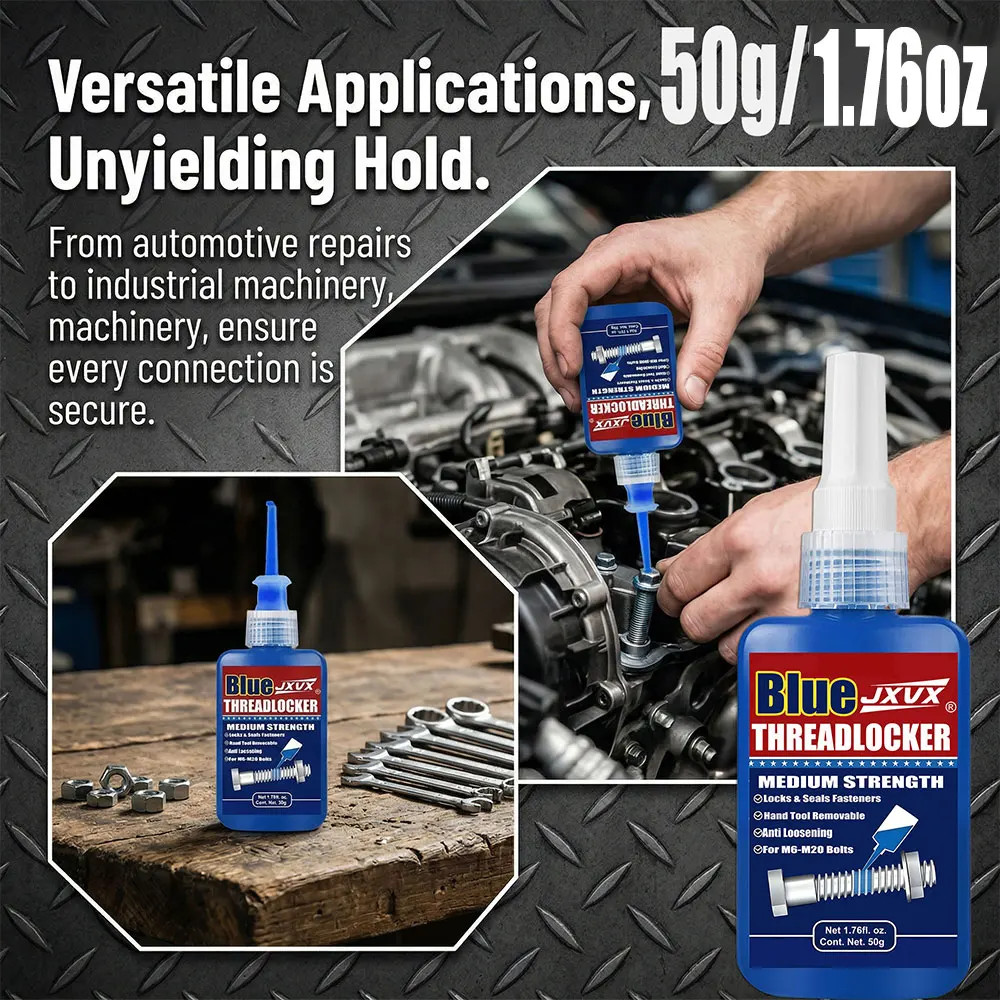 Threadlocker Blue, Thread Lock Medium Strength Lock Tight for Nuts, Bolts, Faste