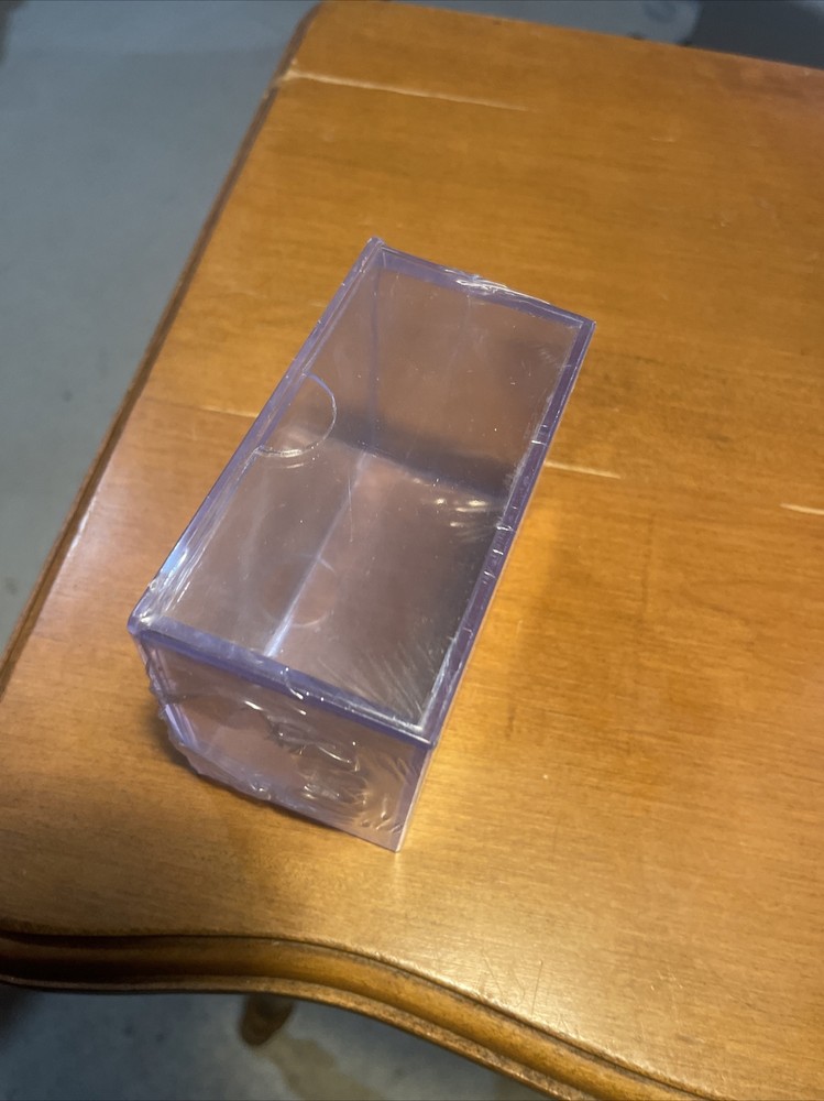 (10) 100 card storage boxes sports square corners plastic slider