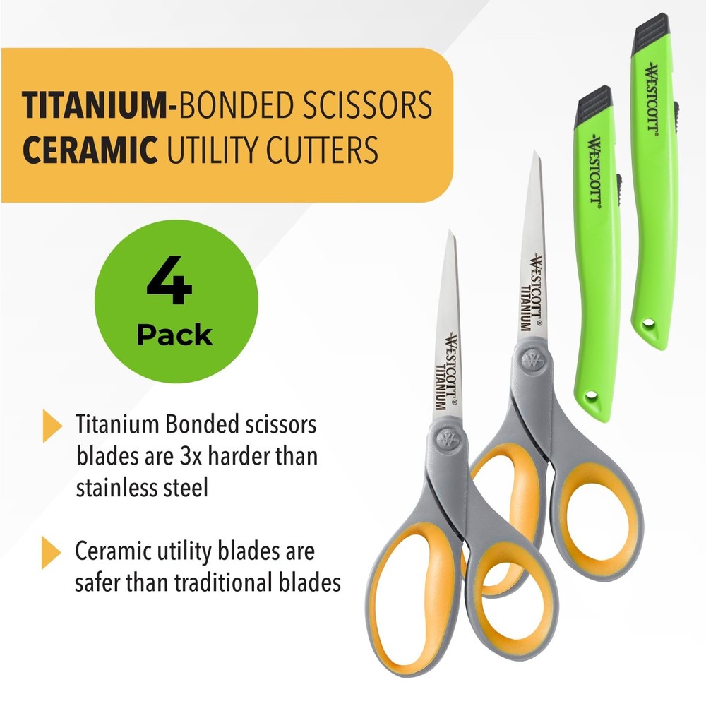 Utility Cutters Set Kit 4-Pack Scissors and Ceramic hand tool kit