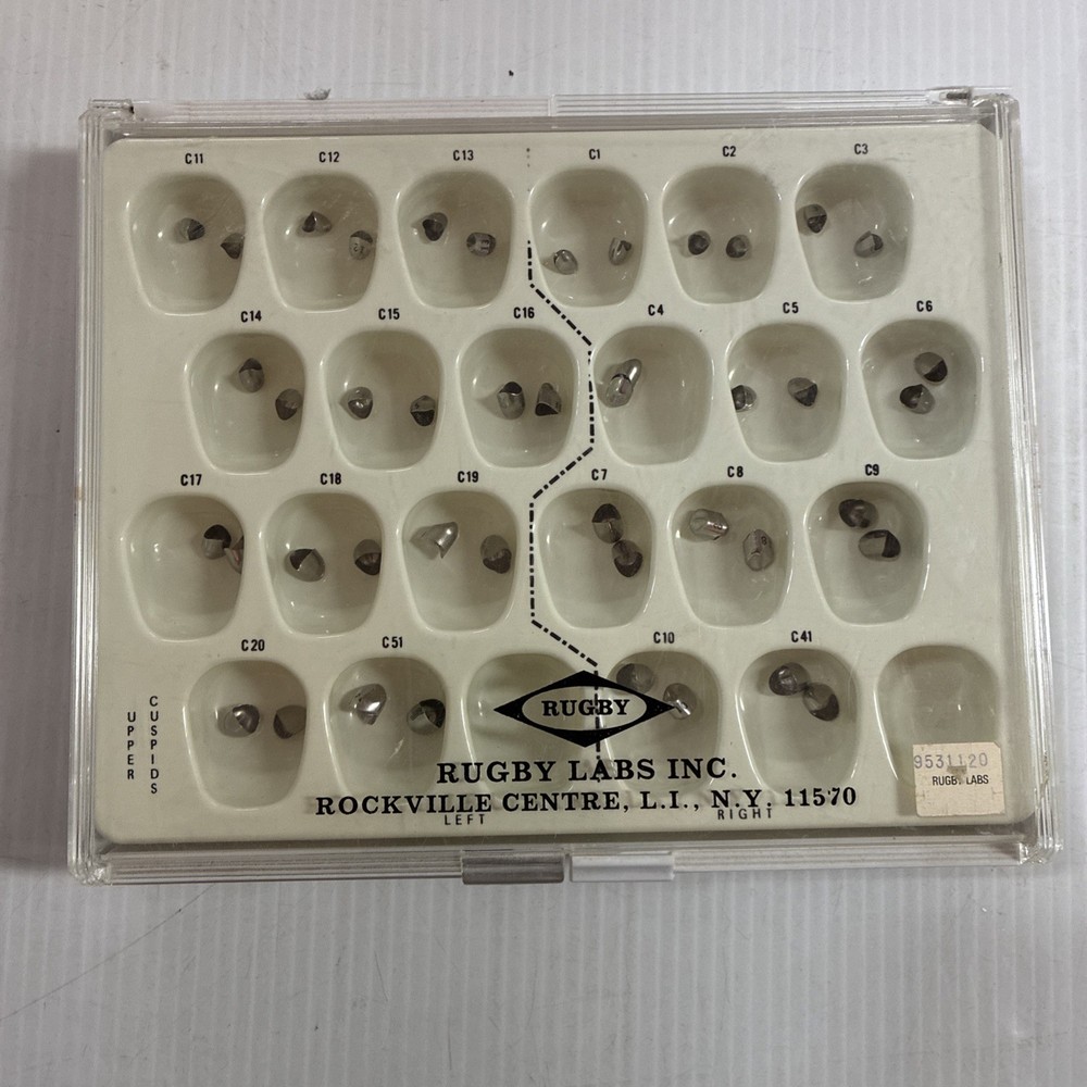 RUGBY LABS INC. Set of 44 UPPER CUSPID CROWNS in Case
