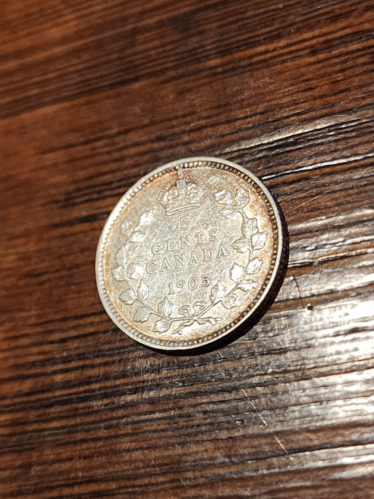 1905 Canada 5 Cents Silver Coin