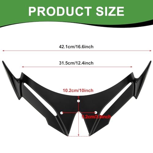 Ninja500 Motorcycle Front Fairing Winglet - Spoiler Fixed Wing Kit Beak Black