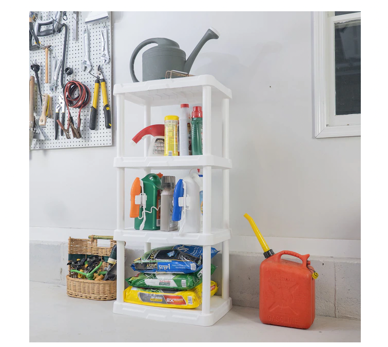 Project Source Plastic 4-Tier Shelving Unit Shelves Shelf Storage Racks Stand