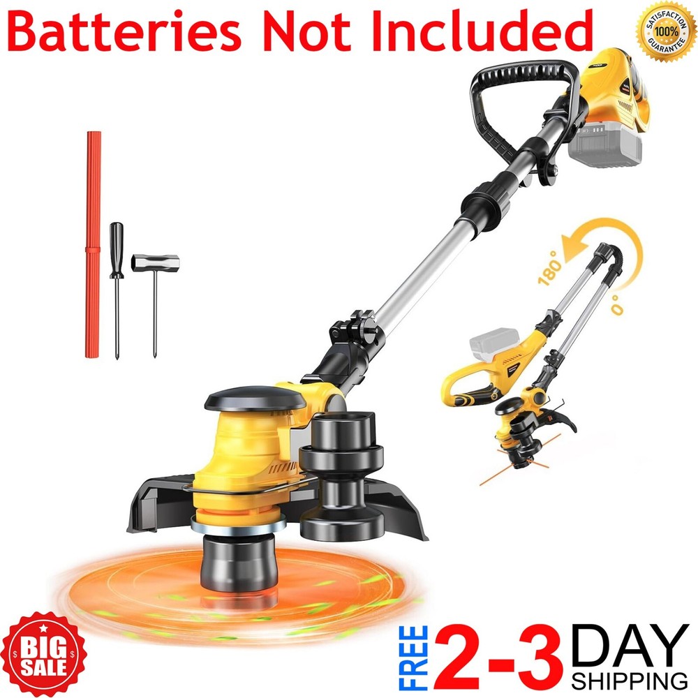 Cordless String Trimmer for Dewalt 20V Battery, Folding 3 In1 Weed Eater with Br