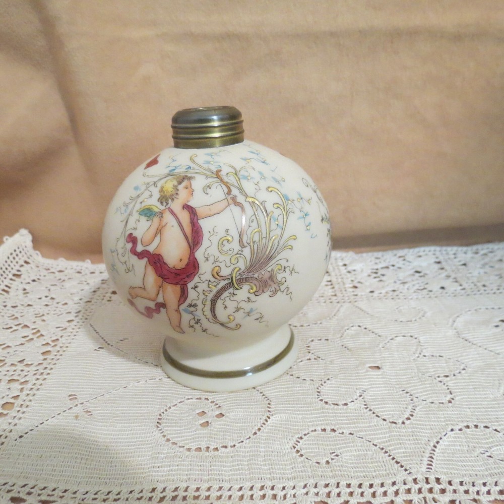 Antique Hand Painted Smith Brothers Perfume Atomizer Base Hand Painted Cupids