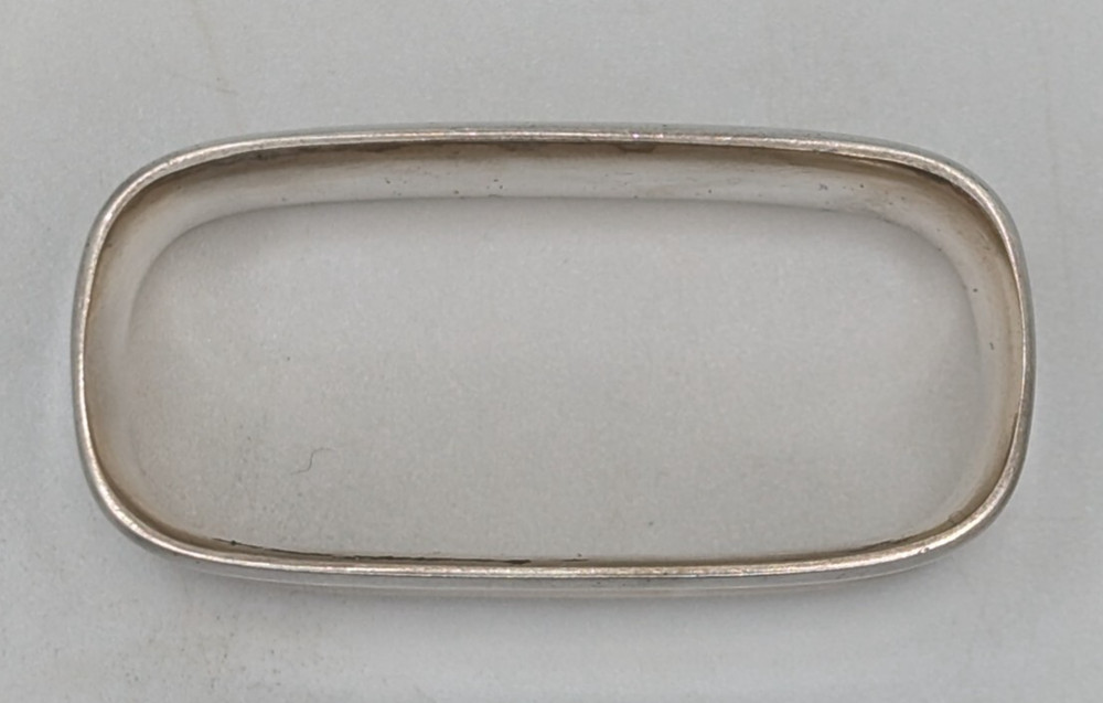 Antique German 800 Silver Napkin Ring, plain, rectangular