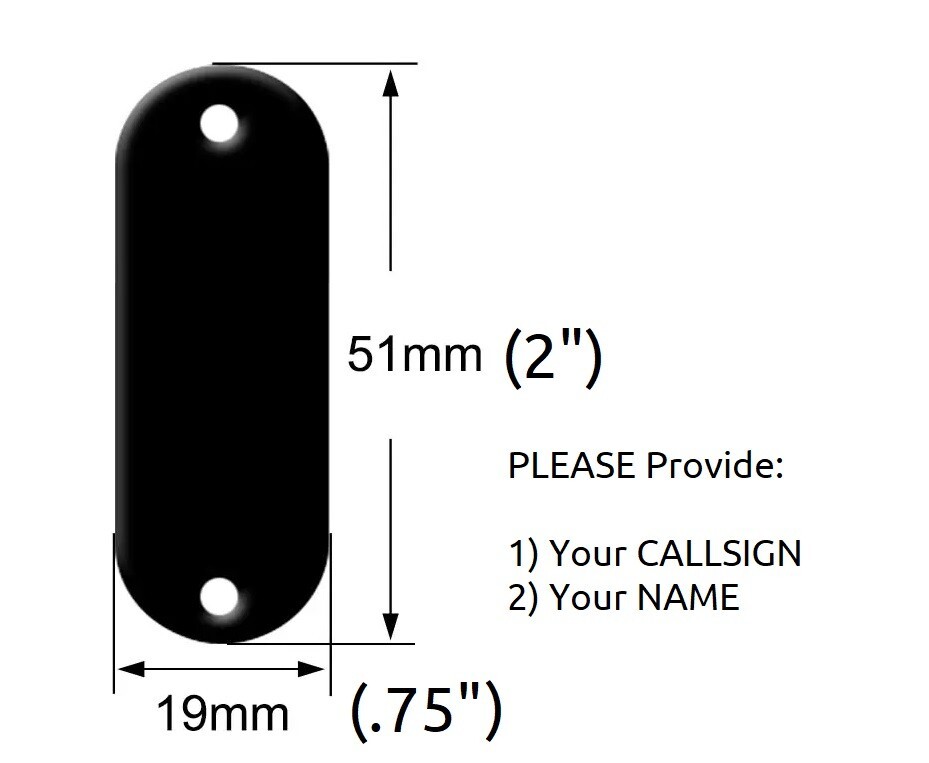 Personalized Laser Engraved with CALLSIGN & NAME Tag (Black Anodized)