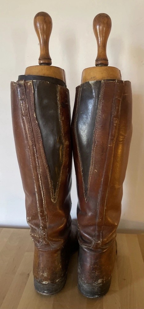 Antique Riding Boots With Custom Maxwell London Wooden Boot Forms