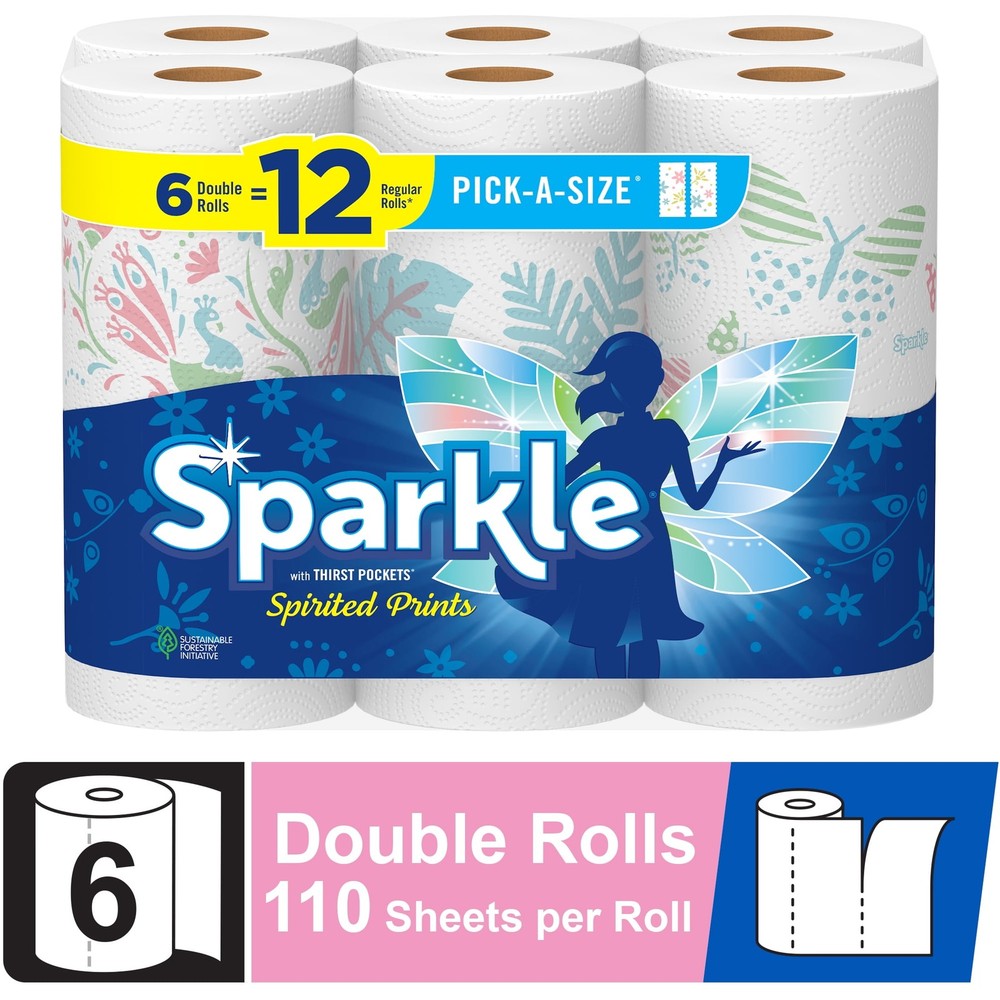 Pick-a-Size Paper Towels, Multi-Color, 6 Double Rolls
