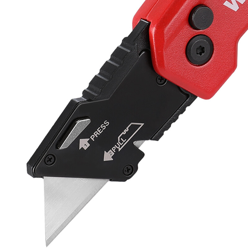 WORKPRO Folding Utility Knife Quick Change Box Cutter 13 Extra Blades Included