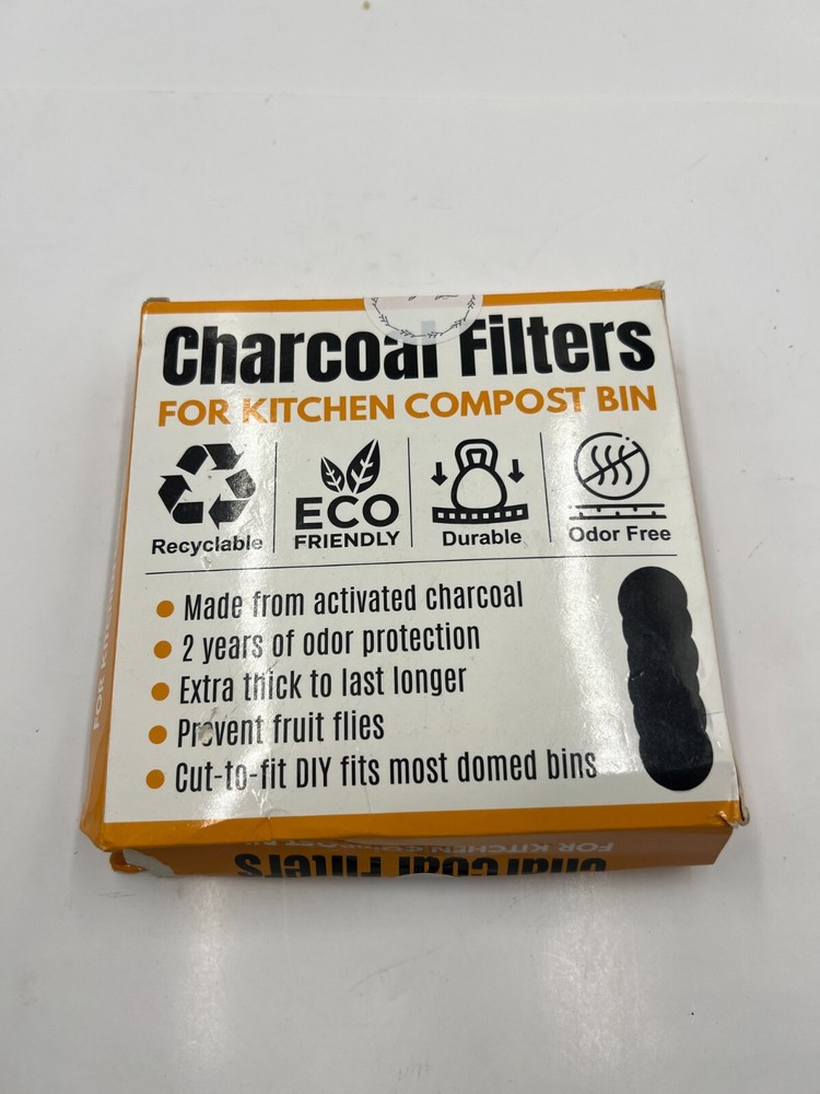 Pack of 6 Charcoal Filter Black for Kitchen Compost Bin Compost Countertop
