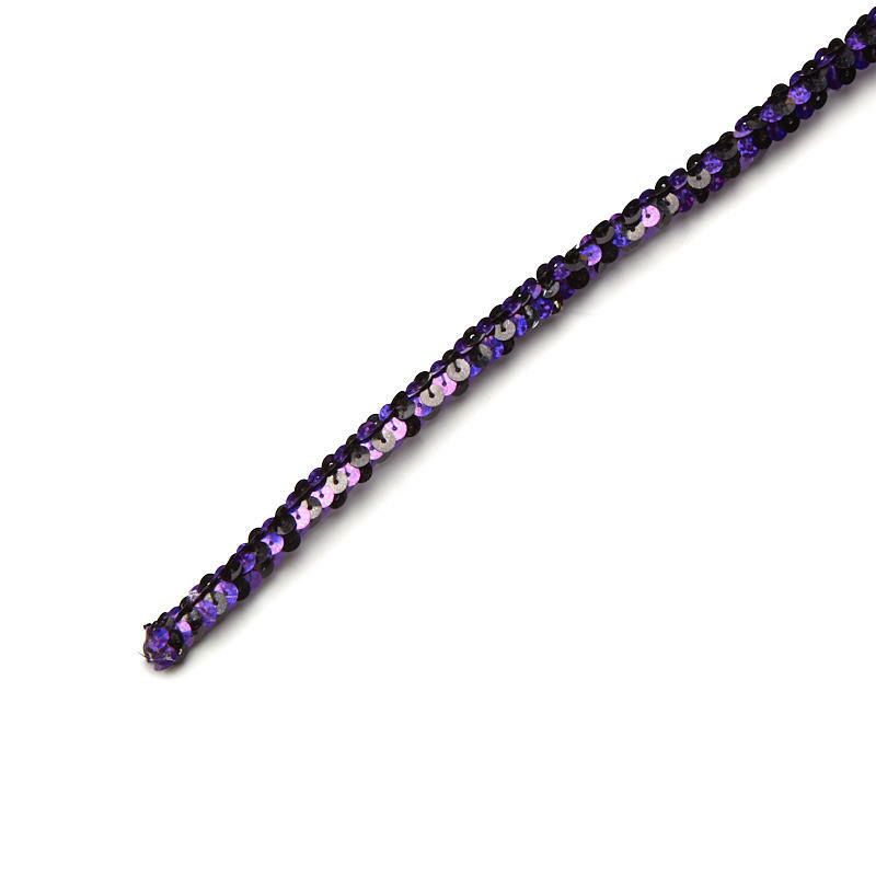 Factory Direct Craft Wired Purple Black Sequin Accent Stems | 4 Stems