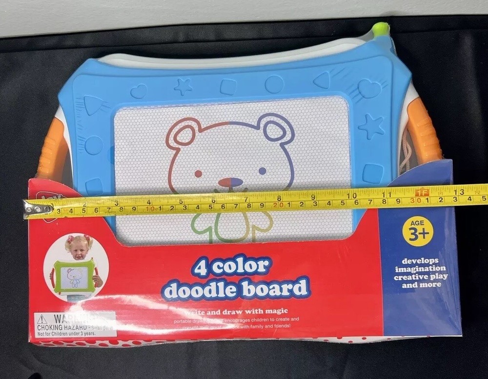 4 Color Doodle Board Portable Toy Write Artwork Create Draw Magic 3+ Play Right