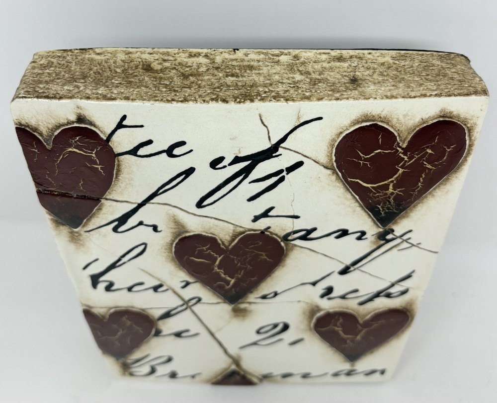 Sid Dickens Memory Block Tile T-01 - Red Hearts with Script - Retired