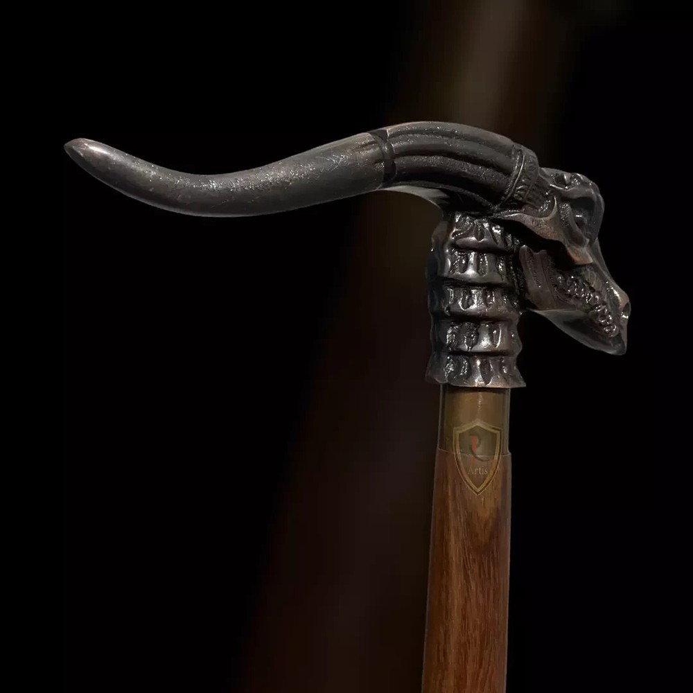 Solid Brass Antique Dragon head Handle Wooden Walking Stick Designer Handmade