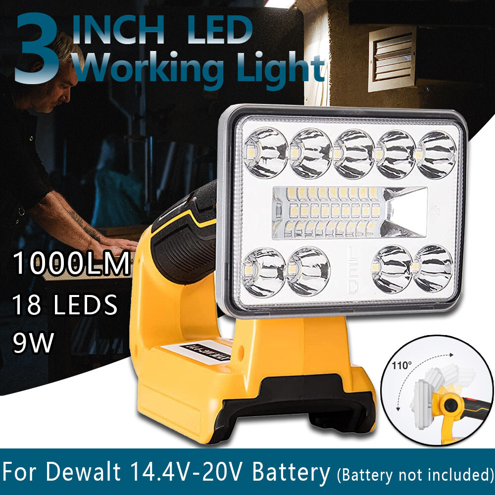 Cordless Flashlight LED Work Light Lamp for Dewalt 20V Max Li-Ion Battery DCB205