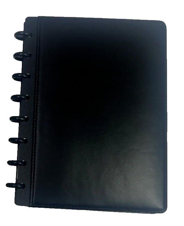 Levenger Circa Foldover Notebook Black Leather Size Junior New In Box