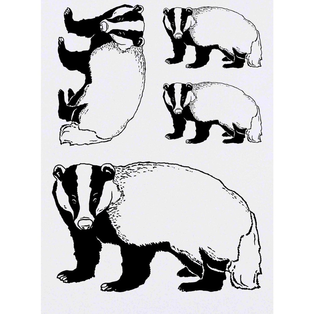 4 x 'Badger' Temporary Tattoos / Transfers (TO00039151)