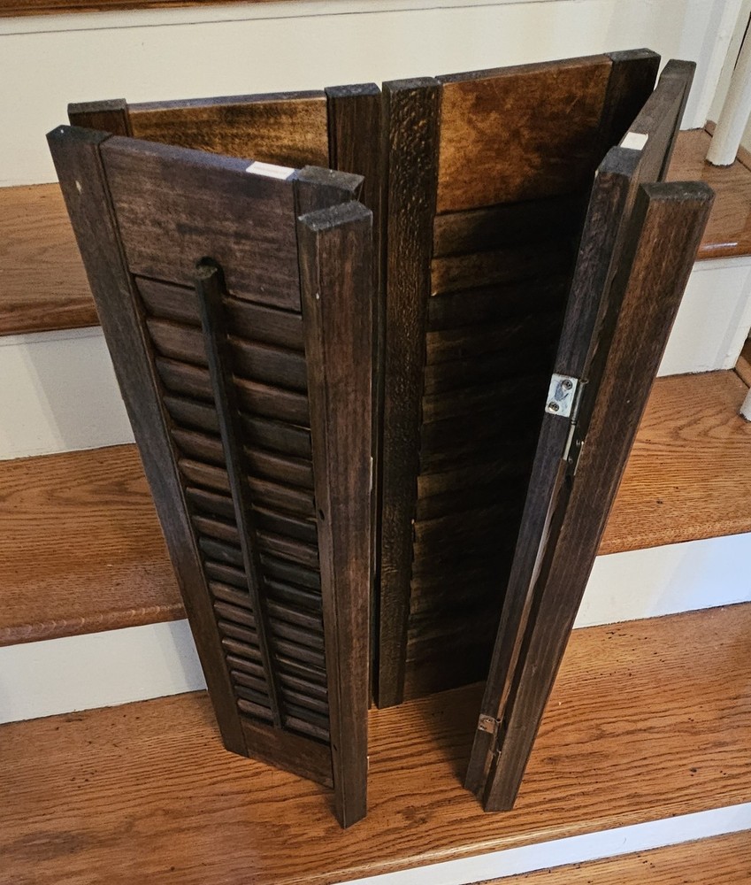 4 Interior Wood Louver Shutters 24" Tall
