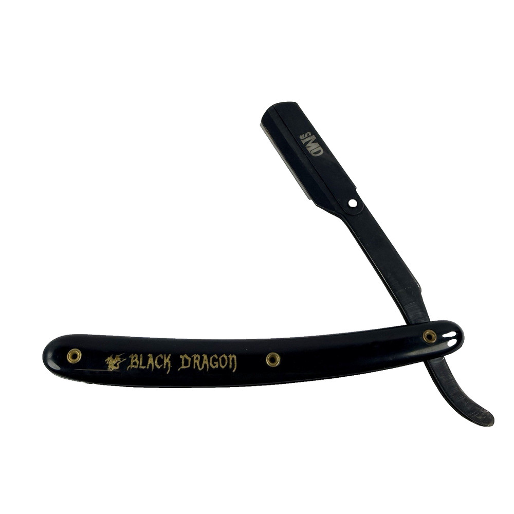 MD Black Dragon Razor Plastic Handle Straight Blade Shaving Razor