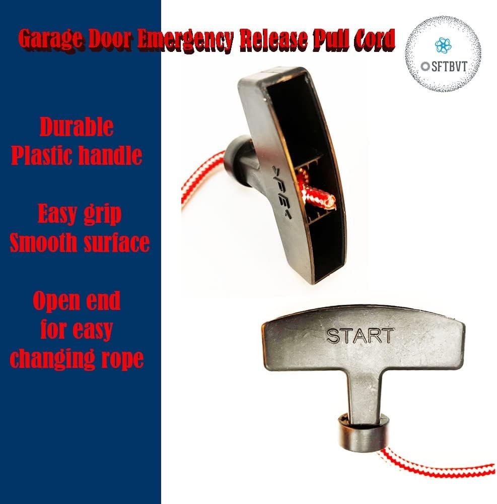 Garage Door Emergency Release Pull Cord with Handle Opener, Attic...