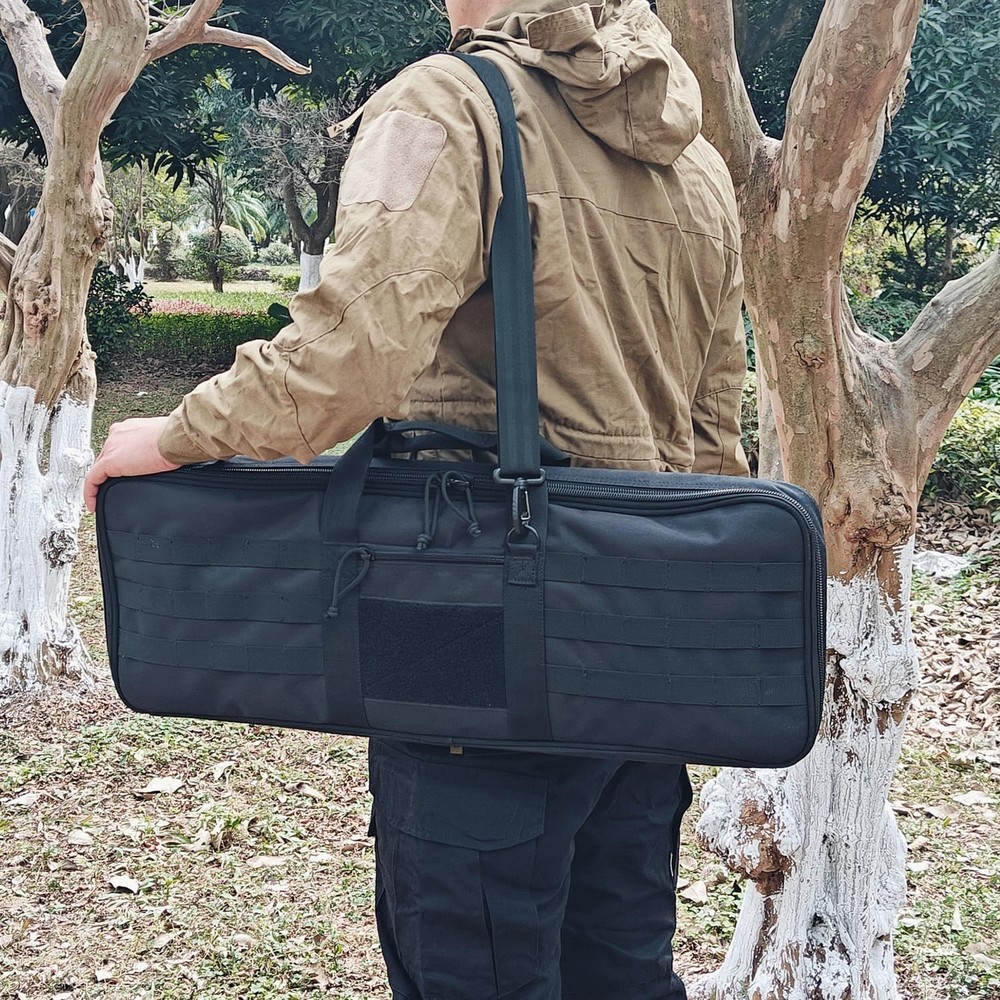 Tactical Bow Case MOLLE Recurve Takedown Bow Case Fully Padded Case (Black)