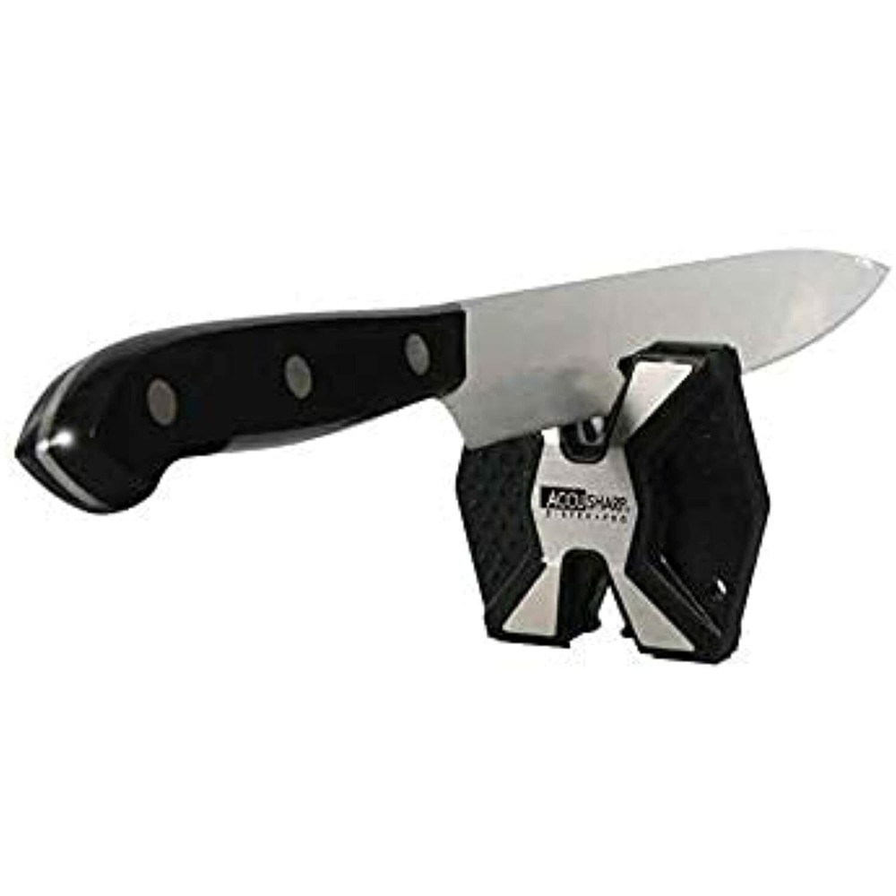 Accu Sharp Diamond PRO 2-Step Knife Sharpener Flip Side Consists TwoCeramic Rods