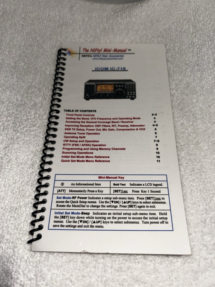 nifty manual icom 718