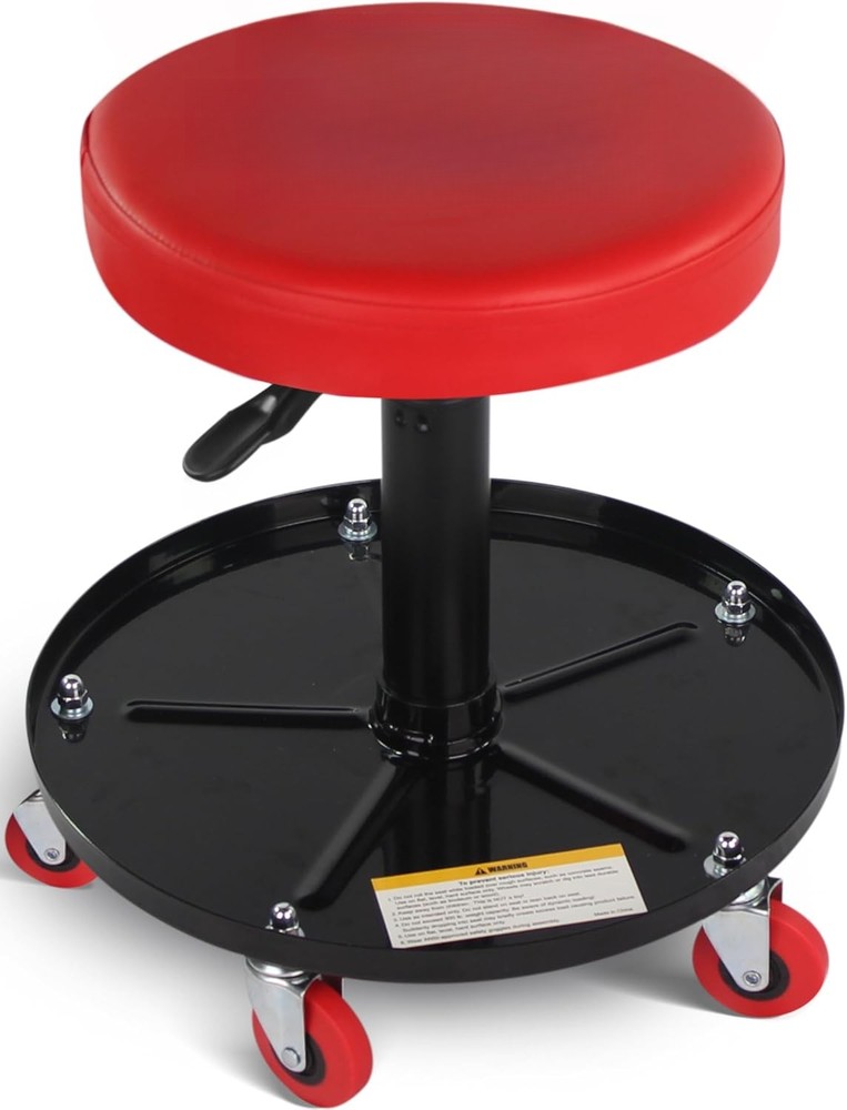 Pneumatic Roller Seat/Creeper with Adjustable Height - 300 lb Capacity