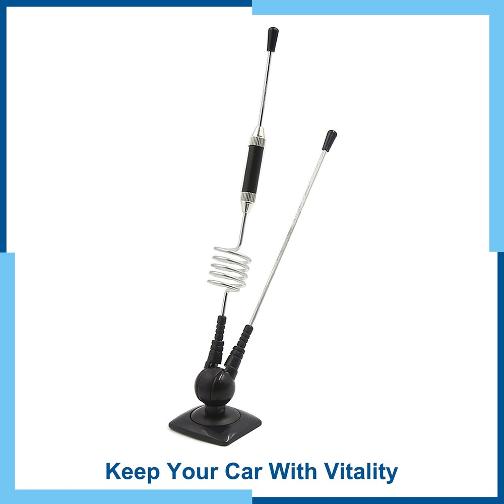 Universal Pack(1) Car Adjustable Decorative Antenna Black Silver Tone