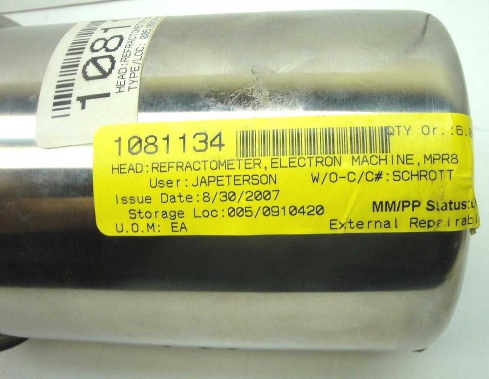 Electron Machine MPR83C-W/U5 Microprocessor Refractometer Sensing Head MPR83