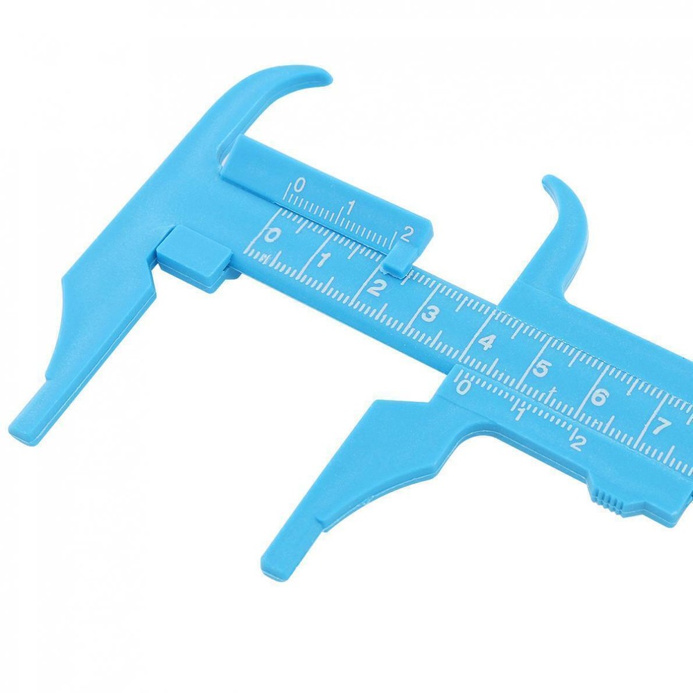 0-100mm Double Scale Blue Plastic Vernier Caliper Depth Measurement